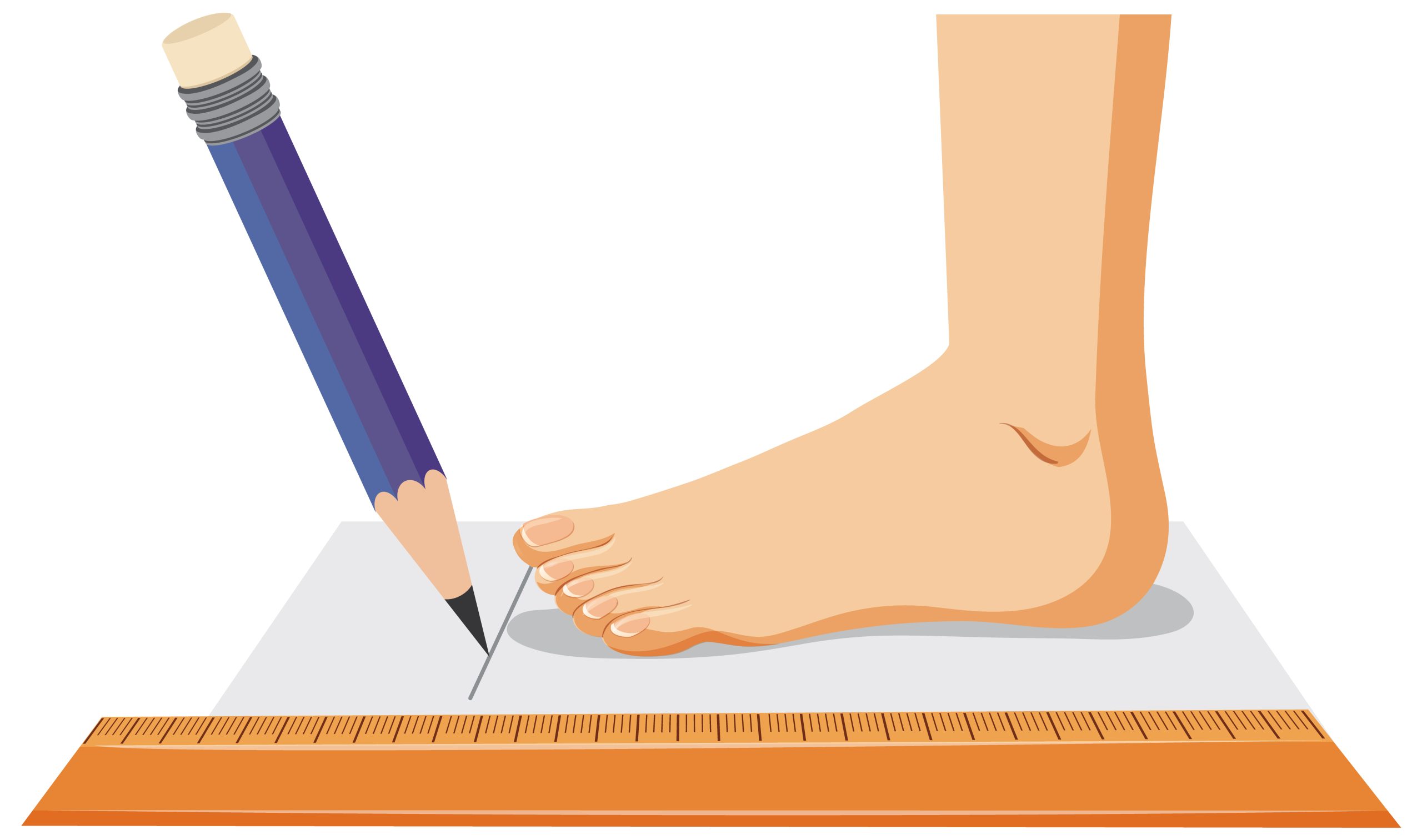 vector measuring flat foot size vector